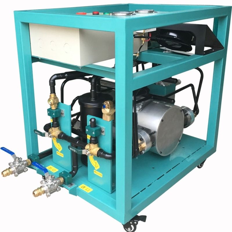 R123 Refrigerant Recovery Recharge Machine 2HP Oil Less Chiller Maintenance Refrigerant Recovery Unit Price