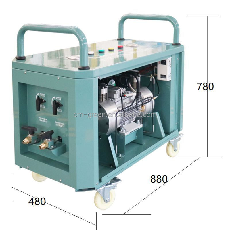CFC HCFC R134a Freon Recovery Machine Air Conditioning 2HP Oil Less A/C Gas Recovery Charging Machine