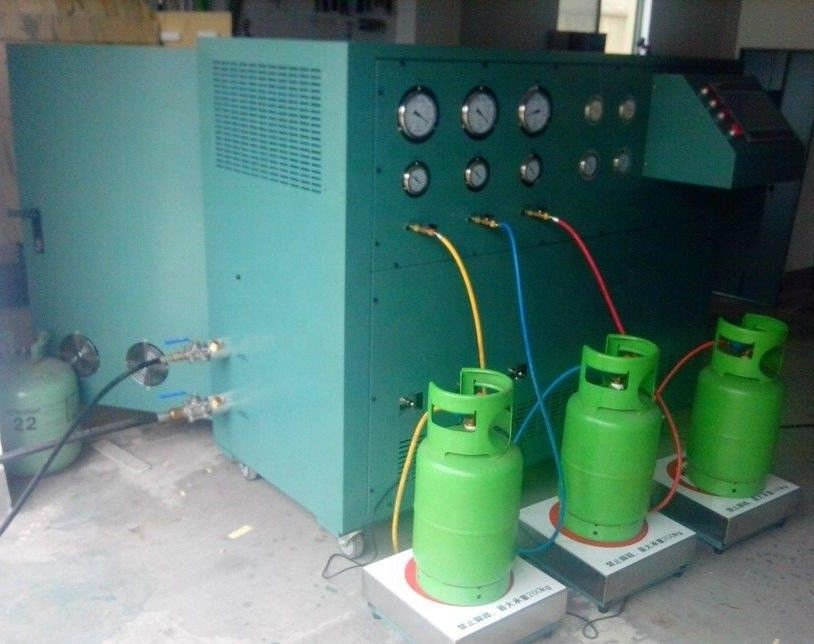 R134a cylinder refrigerant refilling machine oil less ISO tank split charging machine R404a filling equipment