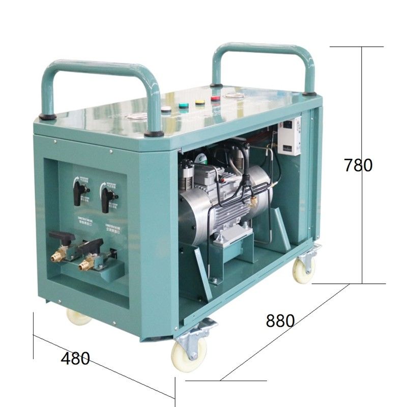 2HP freon recovery machine air conditioning oil less refrigerant recovery ac gas charging recharge machine